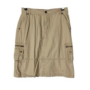 Vintage Cargo Skirt size 8 Khaki multiple pockets Utility Y2K early 2000’s
